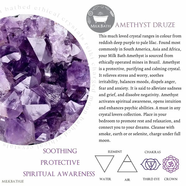 Amethyst druze crystal